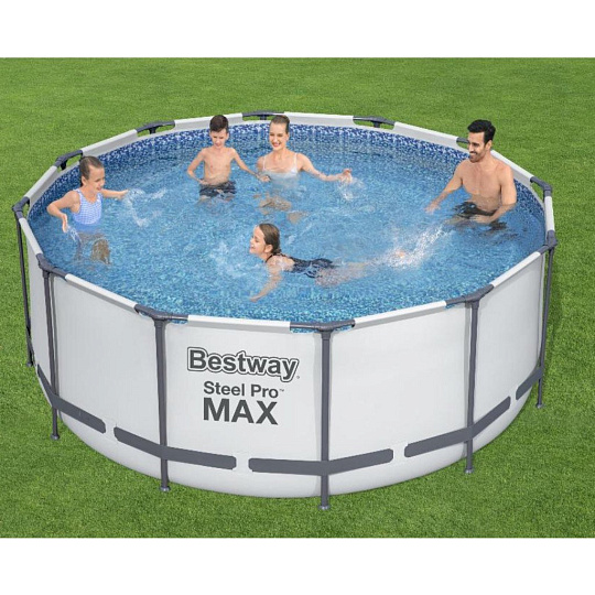 Бассейн каркасный Bestway, 366х122 см, Steel Pro Max, 56420BW, фильтр-насос, лестница, тент, 10250 л, ремкомплект