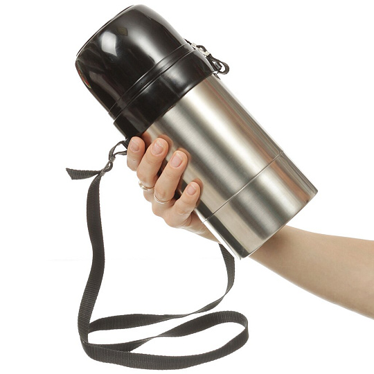 Термос для еды, нержавеющая сталь, 1 л, широкая горловина, Амет, Дорожный, колба нержавеющая сталь, 1с657