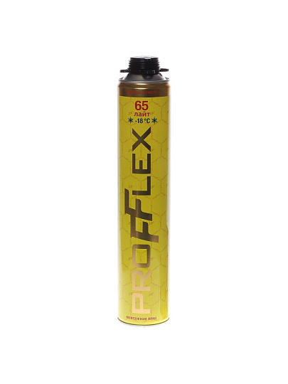Пена монтажная Profflex, Yellow Lite, профессиональная, 65 л, 850 мл, 850 г, зимняя