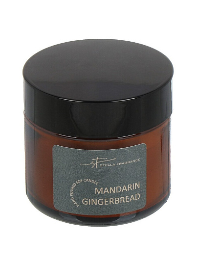Свеча декоративная ароматическая, 5х5.5 см, в стакане, Stella Fragrance, St Mandarin Gingerbread, 50 гр, SF0419
