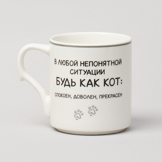 Кружка фарфор, 4 шт, 368 мл, Meow, Lefard, 153-946, металлическая подставка
