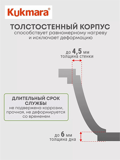Кастрюля-жаровня алюминий, антипригарное покрытие, 4 л, крышка стекло, Kukmara, Granit Ultra, жгг41а, синяя