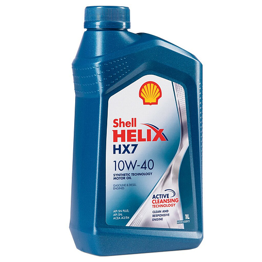 Масло моторное полусинтетическое, 10W40, Shell, Helix НХ7, 1 л, 550046365