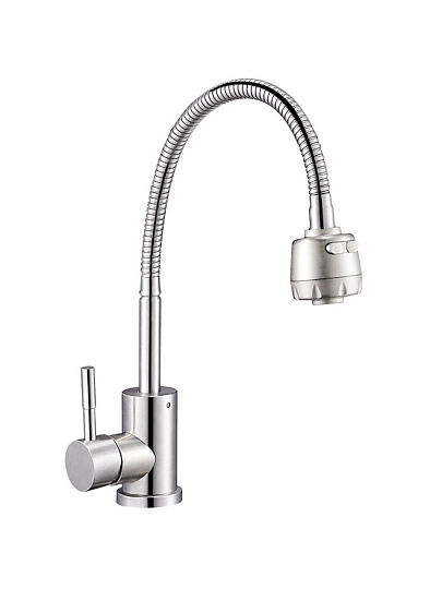 Смеситель для кухни, Solone, гибкий излив, с картриджем, хром, EZA4-A090
