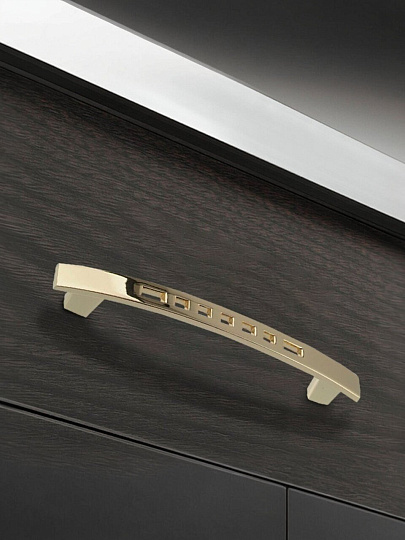 Ручка-скоба мебельная Trodos, ZY-59, 96 мм, ЦАМ, золото, 303154