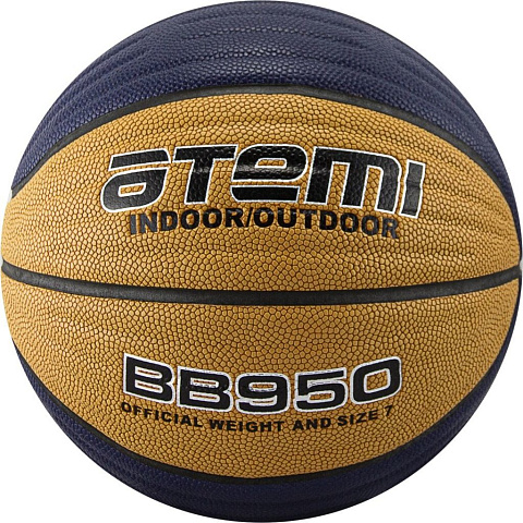Мяч баскетбольный Atemi, р. 7, синт. кожа PVC Foam, 8 панелей, BB950, окруж 75-78,клеен, 00-00001459