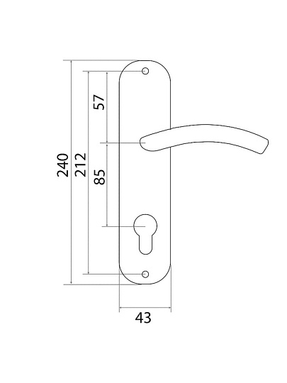 Ручка на планке Trodos, AL106/85-M CP, 204484, хром