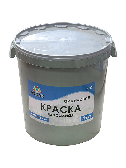 Краска водно-дисперсионная, Оптимист, Латек Л301, акриловая, фасадная, влагостойкая, матовая, 45 кг
