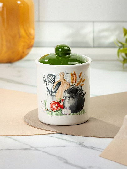 Банка для сыпучих продуктов, доломит, 0.52 л, с крышкой, Daniks, Comely