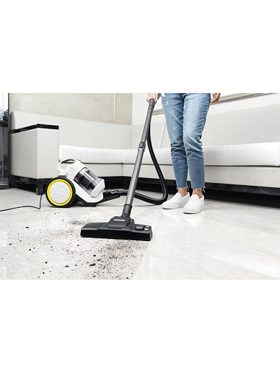Пылесос Karcher, VC 3, 700 Вт, с контейнером, 0.9 л, сухая уборка, циклон, белый