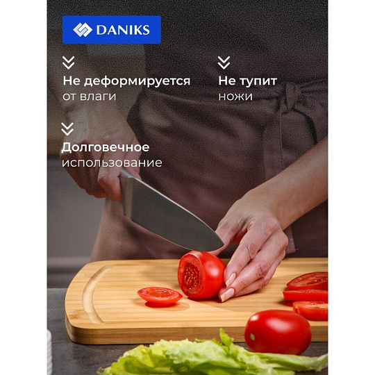 Доска разделочная бамбук, 40х30х1.5 см, прямоугольная, Daniks, H-1765