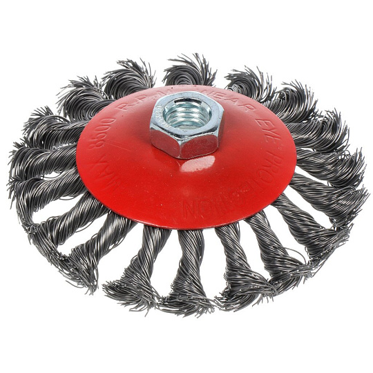 Щетка для УШМ Bartex, 115 мм, тарелка, крученая проволока, гайка М14, 882115