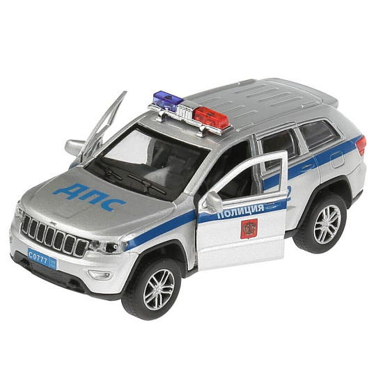 Машина Технопарк, Jeep grand cherokee полиция, 12 см, инерционная, металл, CHEROKEE-12SLPOL-SL, серебряная