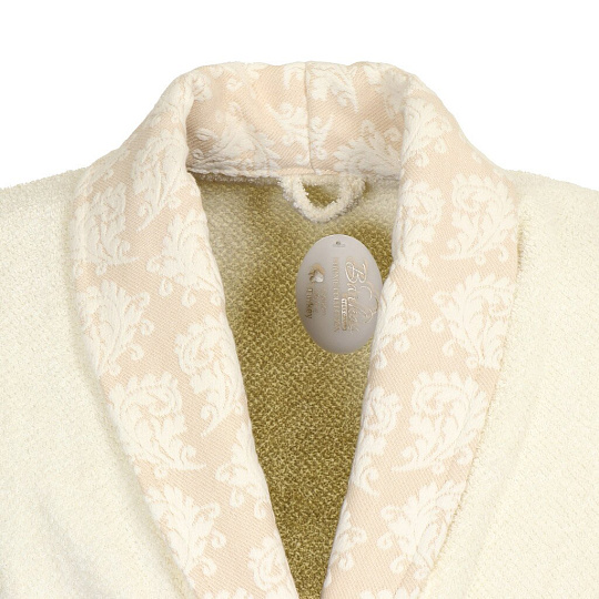 Халат женский, махровый, 100% хлопок, светло-молочный, XXL-XXXL, 56-58, Barkas, Aria, AI-1905025