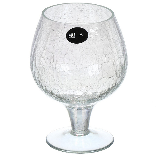 Ваза стекло, настольная, 21 см, Muza, Aura cracle white, 380-643
