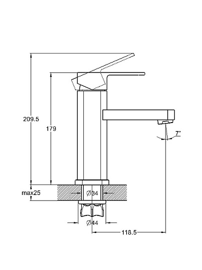 Смеситель для раковины, G.lauf, с картриджем, графит, NEB1-A123MG
