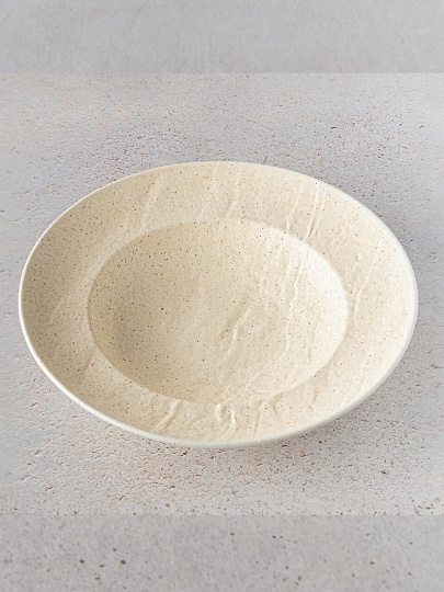 Тарелка суповая, фарфор, 25.5 см, 350 мл, круглая, Sandstone, Wilmax, WL-661330 / A, песочная