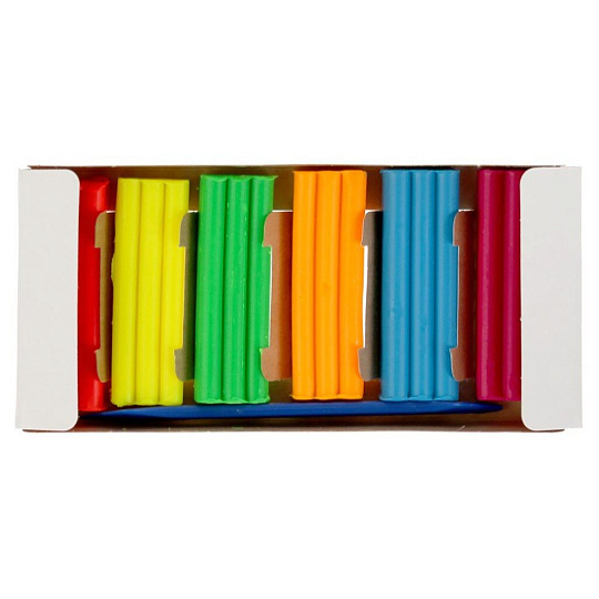 Пластилин Multiart, Оранжевая корова неон, 6 цветов, 90 г, MODCLAY-NEON-6-90G-ORCOW