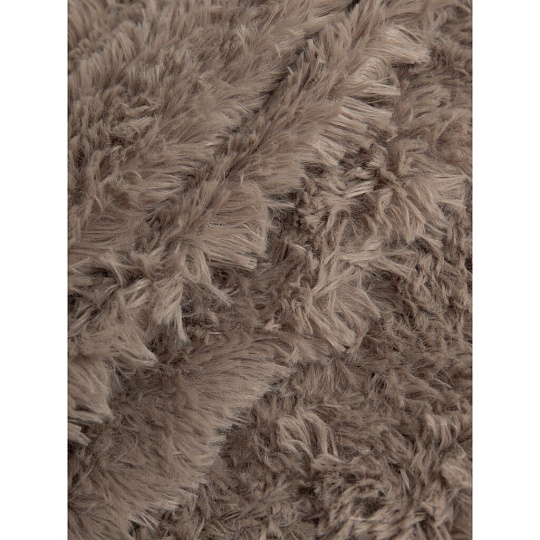 Плед евро, 220х240 см, искусственный мех, 100% полиэстер, Buenas Noches, Длинный ворс, серо-бежевый, 89342