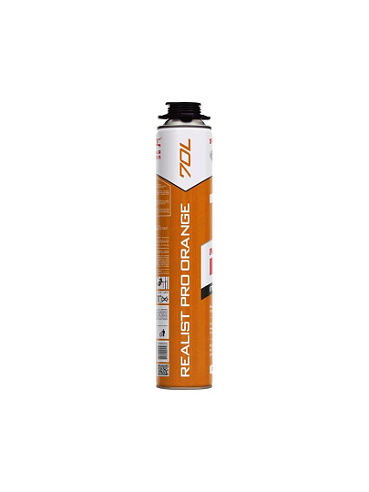 Пена монтажная Realist, PRO Orange, профессиональная, 70 л, 870 мл, летняя