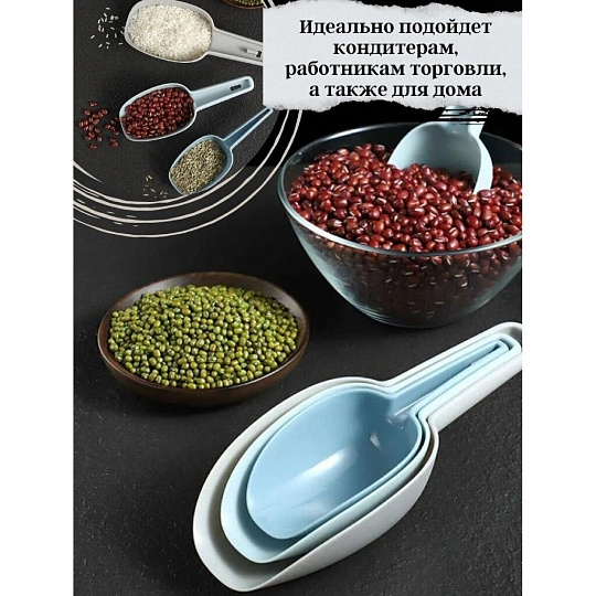 Набор для сыпучих продуктов, совки, пластик, навеска, 3 шт, Daniks, Y4-7876