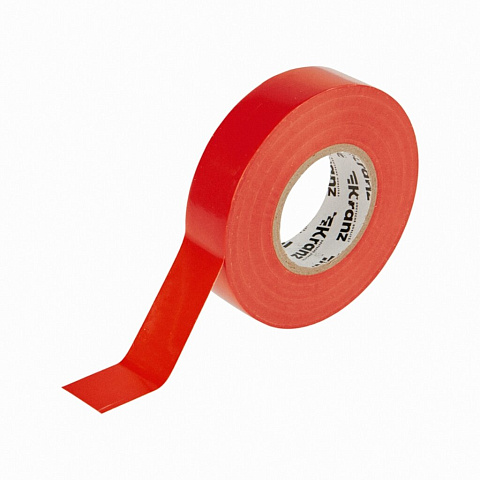 Изолента ПВХ, 19 мм, 180 мкм, красн, 20 м, профессиональная, KRANZ, KR-09-2804