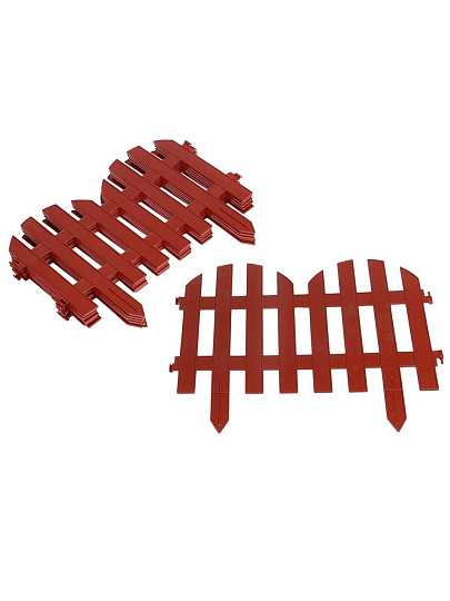 Забор декоративный пластмасса, Palisad, №4, 28х300 см, терракотовый, ЗД04
