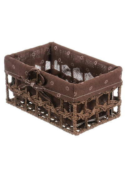 Корзина 26.5х16х12 см, прямоугольная, плетеная, мокко, Y4-9643