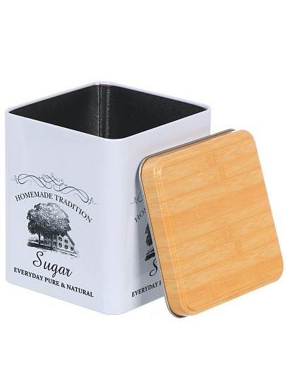 Банка для сыпучих продуктов, металл, 1.2 л, 10х10х12 см, с крышкой, Сахар, Y3-1189-3