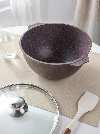 Казан алюминий, антипригарное покрытие, 5 л, Premium violet, с крышкой, Мечта, 55904