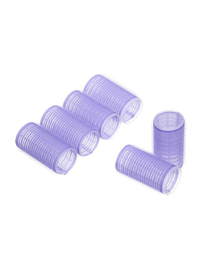 Бигуди 6х3 см, 6 шт, пластик, 2 цвета, 323-023