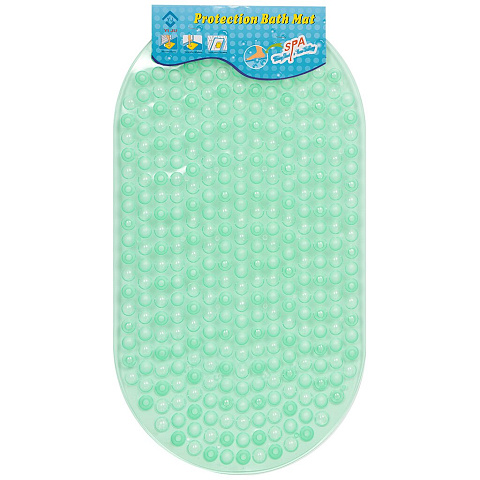 Коврик для ванной, антискользящий, 0.37х0.66 м, ПВХ, зеленый, Пузырьки, Y298