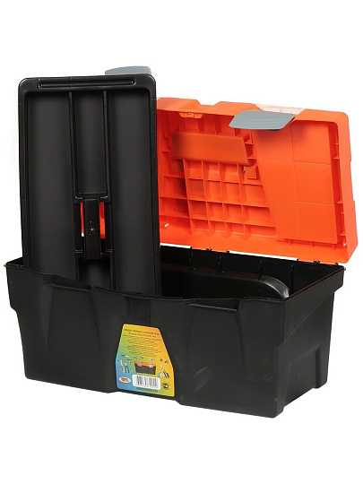 Ящик для инструментов, 24 '', 58.5х29.5х29.5 см, пластик, Profbox, ПрофБокс, пластиковый замок, лоток, 2 органайзера на крышке, М-60