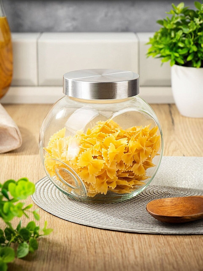 Банка для сыпучих продуктов, стекло, 1.6 л, с крышкой, Манхеттен, Y6-6493