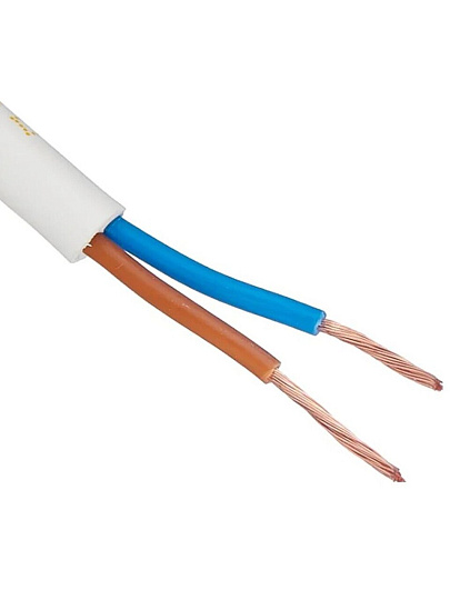 Кабель ПВС, 2х0.75 мм², 50 м, медь, гибкий, ГОСТ, белый, TDM Electric, SQ0118-0025