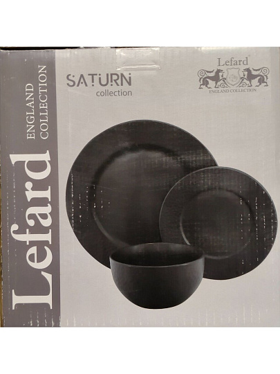 Сервиз столовый керамика, 12 предметов, на 4 персоны, Lefard, Saturn, 191-285, черный
