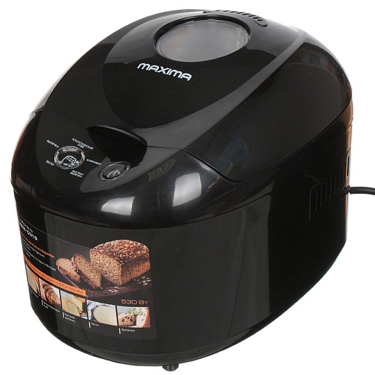 Хлебопечка Maxima, MBM-0319, 530 Вт, 14 программ, буханка, вес хлеба 0.5 кг