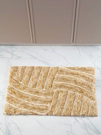 Коврик для ванной, 0.5х0.8 м, микрофибра, бежевый, Silvano, Лиона