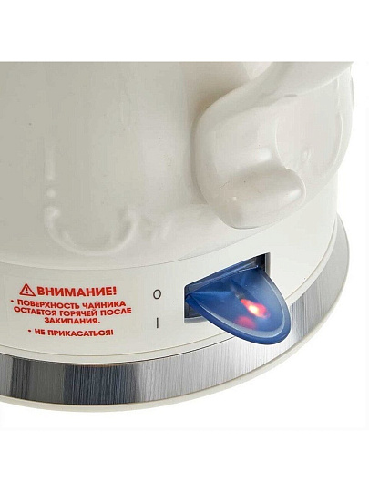 Чайник электрический Delta Lux, Цветы DL-1239, 1.5 л, 1500 Вт, скрытый нагревательный элемент, фарфор