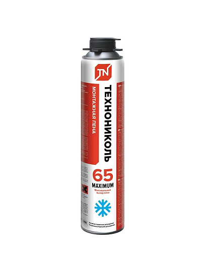 Пена монтажная Технониколь, Maximum, профессиональная, 65 л, 1 л, зимняя, 528374