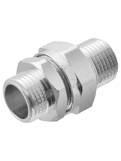 Американка 1/2'', ш-ш, латунь, прямая, индивидуальная упаковка, никель, MasterProf
