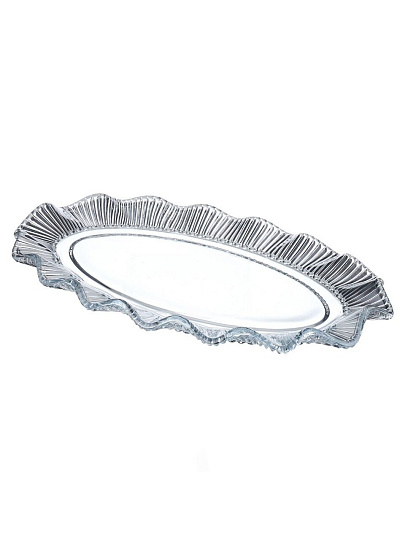 Блюдо стекло, для сервировки, овальное, 20х33 см, Crystal Pearl, Lefard, 675-133