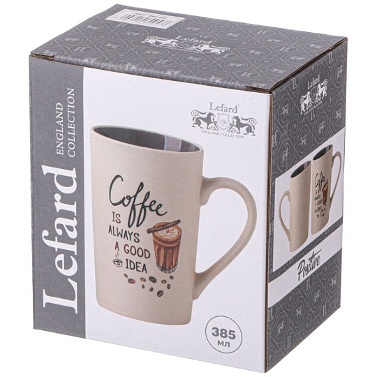 Кружка фарфор, 385 мл, Coffee Is Always A Good Idea, Lefard, 260-957