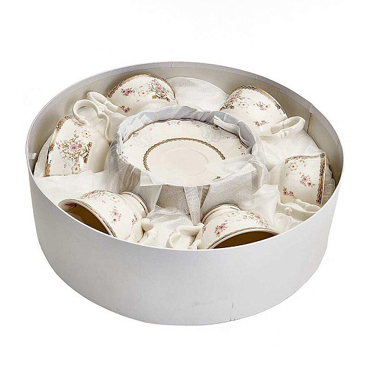 Набор чайный фарфор, 12 предметов, на 6 персон, 250 мл, Beatrix, Валери, МР067P/6, подарочная упаковка