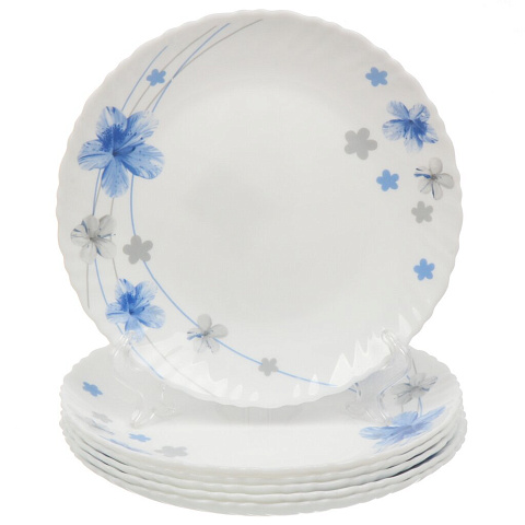 Тарелка десертная, стеклокерам, 6 шт, 19 см, кругл, Вуаль, LHP75