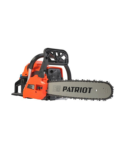 Пила цепная бензиновая, Patriot, 3.4 л.с., 2500 Вт, длина шины 40 см, шаг цепи 0.325 дюйм, 64 звена, PT 452