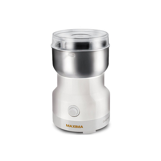 Кофемолка Maxima, MCG-1602, 150 Вт, 300 г, белая, импульсный режим, ротационный нож