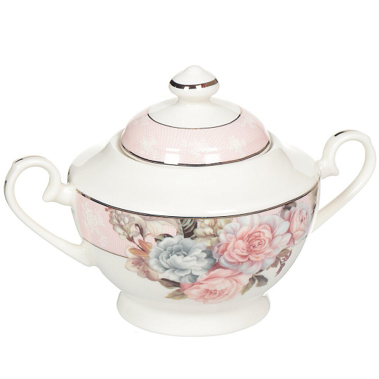 Набор чайный фарфор, 15 предметов, на 6 персон, 230 мл, Beatrix, Пудровый шлейф, МА025P/15, подарочная упаковка