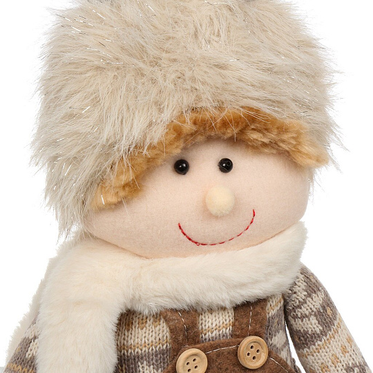 Фигурка декоративная текстиль, Мальчик, 46 см, коричневая, Y4-9441