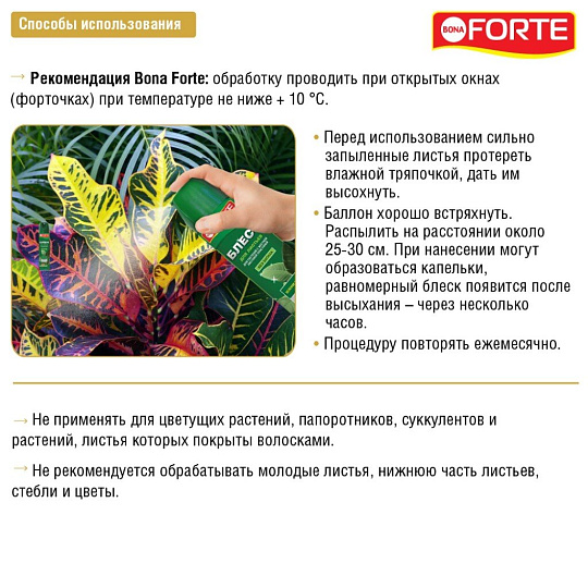 Удобрение Блеск, для листьев, жидкость, 300 мл, Bona Forte